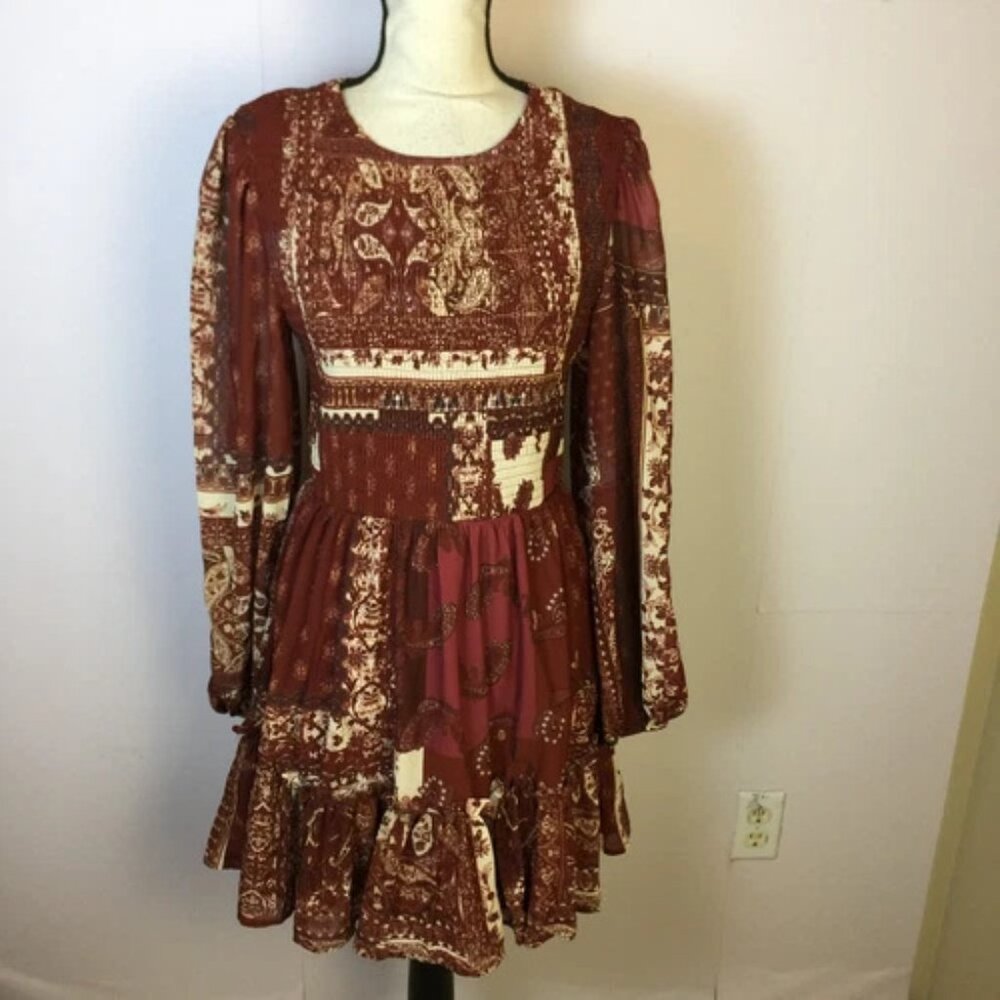 FLYING TOMATO BOOT BARN L VINTAGE PAISLEY PRAIRIE WESTERN PATCHWORK ROMANTIC GEM - Picture 13 of 15